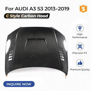 Cofano Anteriore in Fibra di Carbonio con Presa d'Aria per <span class=keywords><strong>Audi</strong></span> A3 / S3 <span class=keywords><strong>8V</strong></span> (2013-2020) | Ricambio Stile C | Calzata Perfetta Stile OEM - Product Image 1