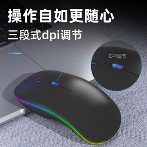 Wireless <b>Mouse</b> Rechargeable RGB Backlit Optical 5 Buttons Right Hand Ergonomic Design For Office Use - Product Image 2