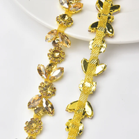 Nouveau Design verre strass garniture diamant cristal oeil de cheval brillant fleur de prunier fleur chaîne pour bricolage vêtements chaussures accessoires