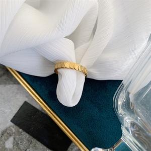 Anillo Circular de Plata de Ley S925 con Diseño de Escamas de Pescado para Mujer, Nuevo Diseño de Nicho Chino, Incrustaciones de 18K, Personalidad Moderna, Lujo Ligero - Product Image 2