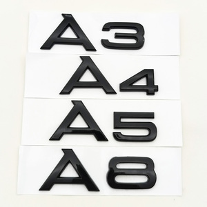 Adesivo 3D in ABS Nero Lucido Cromato A1 A2 A3 A4 A5 A6 A7 A8 per Auto <span class=keywords><strong>Audi</strong></span>, Accessori Decorativi - Product Image 2