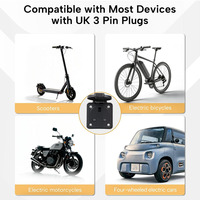 Adaptateur de prise de courant Type 2 vers Type G 16A 3,7kW - EV vers prise 3 broches UK pour caravane, camping-car, camping