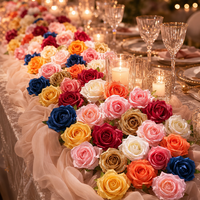 Têtes de roses artificielles en gros sans tige, toucher soyeux, 18 couleurs, pour corsages DIY, coiffures, murs floraux de mariage, décoration intérieure, en vrac
