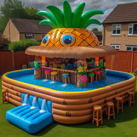 Bar flottant gonflable de luxe en PVC pour piscine, idéal pour les fêtes familiales et les loisirs aquatiques dans le jardin