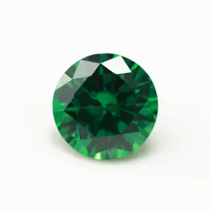 Pietra preziosa del taglio brillante di Zirconia cubica sintetica rotonda allentata verde chiaro all'ingrosso CZ