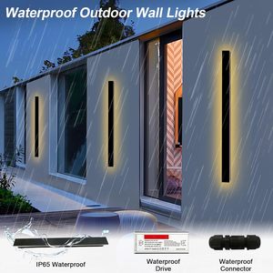 Applique murale à bande linéaire extérieure moderne blanc chaud applique de jardin longue applique murale à LED - Product Image 3