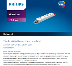 PHILIPS Xitanium 61W 0.9-1.2A 51V DS 230V ไดรเวอร์สวิตช์ DIP แรงดันต่ำสำหรับ LED  แหล่งจ่ายไฟ  ตัวเรือนพลาสติก AC-DC - Product Image 2