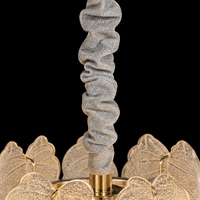 Lustre LED doré traditionnel français avec feuilles en cristal, pour hôtel, commande par interrupteur, intensité réglable, taille moyenne