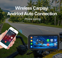 Écran tactile IPS 6,25'' 2CH 1080P+1080P DVR pour moto avec Carplay et Android Auto sans fil, TPMS, WiFi, commande au guidon