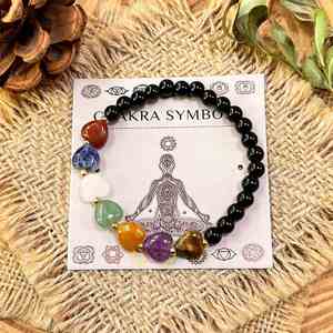 Trendy Heart-Shaped Colorful Natural Stone Beaded Unisex <b>Bracelet</b> TRYME Brand Ready to Ship (RTS) for Party/Wedding Occasions - Product Image 2