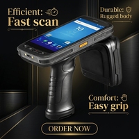 Terminal de données portable RFID Vanch VH-C83 Android 11 avec écran tactile 5 pouces, lecteur de codes-barres et lecteur UHF longue portée 25 m