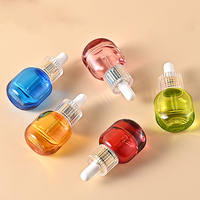 Botol Kaca Silinder Bening 15ml untuk Minyak Atsiri dengan Tutup Ulir, Finishing Matte, Sablon untuk Kosmetik, Pipet Serum Perawatan Kulit