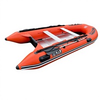 Bote Inflable con Fondo de Aluminio y PVC, Lancha de Rescate para 2 a 12 Personas, Alta Resistencia, Práctico