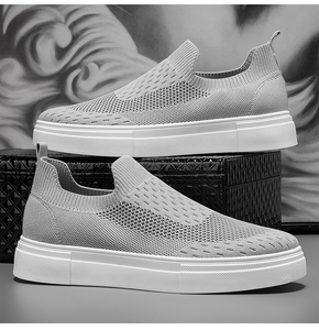 Slide-On Solid Men's Summer Breathable Thin <b>Black</b> Synthetic <b>Sock</b> Shoes for Mesh Canvas Sneakers - Product Image 5