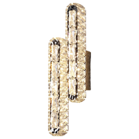 Lampe murale LED en acier inoxydable et cristal, design moderne et élégant, dorée, pour intérieur, salon, avec télécommande, en verre