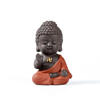 नए छोटे बुद्ध प्रतिमा साधु मूर्ति भारत योग मंडला चाय पालतू जानवर बैंगनी शिल्प सजावटी चीनी मिट्टी के गहने