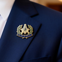 Gran Oferta: Insignias de Solapa Masónicas 3D, Insignias Metálicas Plateadas al por Mayor, Pin Esmaltado Personalizado para Decoración de Trajes y Ropa, Masónico con Caja