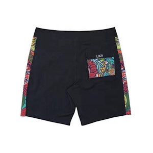 Costume da Bagno Personalizzato ad Asciugatura Rapida in Tessuto Elasticizzato 4 Direzioni con Patchwork per Uomo, Pantaloncini da Surf e Spiaggia - Product Image 2