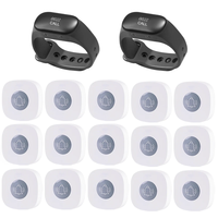 Système de radiomessagerie sans fil Transmetteur de clavier tactile Bracelet d'appel de serveur Récepteur de bracelet pour resta