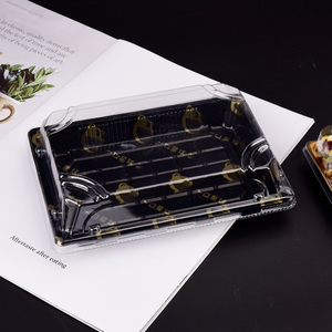 Gıda sınıfı gıda konteyner restoran parti piknik öğle yemeği paket ambalaj Mini suşi tepsisi plastik suşi tabağı tepsi kapaklı - Product Image 4