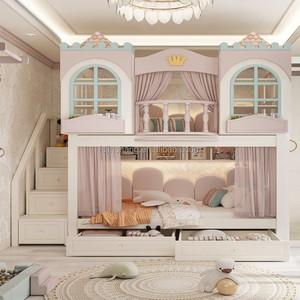 Cama Litera Infantil con Escaleras Estilo <span class=keywords><strong>Castillo</strong></span> Creativo, Diseño Personalizado JS, <span class=keywords><strong>para</strong></span> <span class=keywords><strong>Niñas</strong></span> - Product Image 4