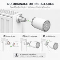 Vanne thermostatique intelligente pour radiateur HYSEN HY367 Tuya WiFi ZigBee, contrôleur de chauffage programmable alimenté par batterie pour appartement