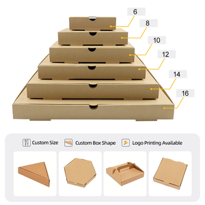 Boîtes d'emballage alimentaire jetables en carton brun pour pizzas <span class=keywords><strong>maison</strong></span>, personnalisables avec logo, vente en gros - Product Image 4