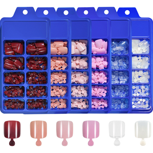 100pc Nude Rose Appuyez sur Ongles Rose Rouge Orteil Ongles Presse ons <span class=keywords><strong>Blanc</strong></span> Court Carré Faux Ongles D'orteil pour Femmes <span class=keywords><strong>Pied</strong></span> <span class=keywords><strong>Manucure</strong></span> - Product Image 5
