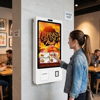 Kiosco de Pago Vertical con Pantalla Táctil de 21.5 Pulgadas, Montado en la Pared, para McDonald's, Autoservicio, Recogida de Boletos Registrados, con SDK de Código de Barras para Interiores