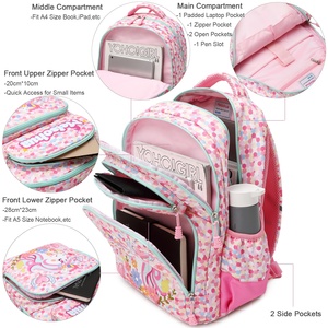 Không thấm nước nhẹ trẻ em ba lô với công suất lớn và Túi ăn trưa nhiều ngăn cho các trường học cho cô gái tuổi 7 + - Product Image 2
