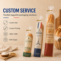 Sacs à pain micro-perforés en plastique BOPP de qualité alimentaire pour boulangerie, sacs à baguette