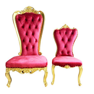 Sedia Trono Economica all'Ingrosso e Sedie Trono di Lusso Rosse per Bambini Divano da Matrimonio Sedia Trono Dorata da Regina Nera per Eventi - Product Image 6