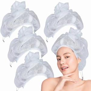 Bonnet de séchage rapide en tissu maillé écologique réglable LM pour cheveux longs et bouclés, idéal pour les filles - Product Image 4