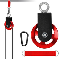 Rueda de polea roja de 90mm para máquina de Cable, rodamiento de 660 libras, equipo de gimnasio en casa, accesorio extraíble, polea de levantamiento de pesas