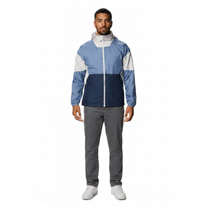 Wholesale Finer Threads <b>Men's</b> 100% Cotton Vintage Windbreaker <b>Jacket</b> High Street Stand Collar Zipper Hooded Autumn Front - Product Image 1