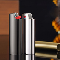 Étui moderne en alliage de zinc plaqué couleur avec logo personnalisé, écologique, pour briquet J6 rechargeable avec design en relief 3D – Vente en gros