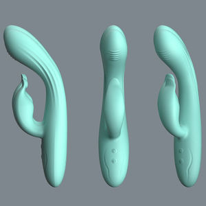 초부드러운 액체 실리콘 10가지 진동 모드 듀얼 모터 가열 성인용 토끼 진동기 여성용 G-스팟 및 클리토리스 쾌감 - Product Image 1