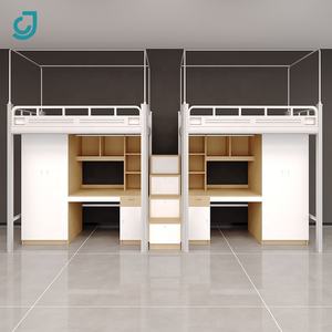 Современная квартира кровать мебель двухэтажная железная студенческая двухъярусная кровать с двумя этажами для металлической школьной мебели - Product Image 3