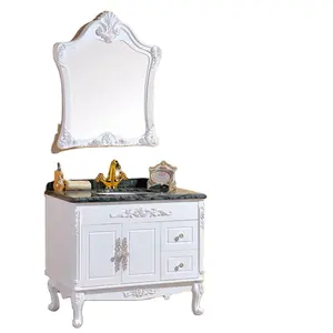 Avrupa tarzı High End zemin monte PVC banyo Vanity