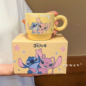 Dessin animé point unique <span class=keywords><strong>tasse</strong></span> à café en céramique elfe monstre point en 4 couleurs pour les couples ou la famille ménage boire cadeau - Product Image 4