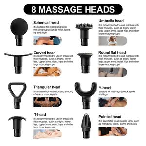 Bajo ruido deportes músculo Tejido Profundo vibración masaje <span class=keywords><strong>Fascia</strong></span> pistola venta al por mayor impulso eléctrico masajeador <span class=keywords><strong>Facial</strong></span> 8 cabezales de masaje - Product Image 3