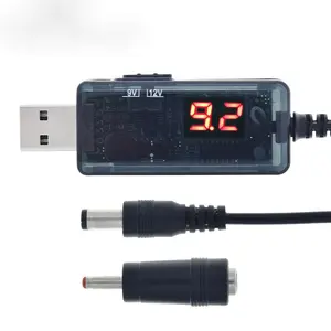Kabel konverter Step-up USB, konverter penguat USB DC 5V ke 9V 12V 3.5x1.35mm untuk catu daya/pengisi daya/konverter daya