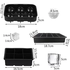 Moldes De Hielo Silicone Silicone Cercle Boules Rond Cube De Glace TTray avec Couvercle Boule De Glace Maker Moule