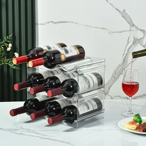Hot Selling Holder Glass Bottles Display Stackable Wine And Water Bottle Organizer Plastic Wine Rack Holder For Fridge