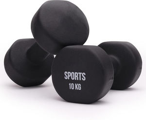 0.5-10公斤女式健身肌肉锻炼氯丁橡胶配重六角哑铃镀铁涂层粉色/灰色/绿色/蓝色乙烯基哑铃套装 - Product Image 1