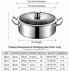 Premium Edelstahl-Kochtopf-Set mit Glas- und Metalldeckeln, Schwerer Boden Suppentopf für Induktions- und Gasherde - Product Image 3