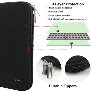 Funda para portátil, funda de neopreno duradera a prueba de golpes de 15,6 pulgadas con puerto de carga, bolsillo con cremallera suave para Dell HP para Acer Notebook - Product Image 3