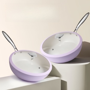 Vaso in ceramica con guscio di lavanda da 28 cm, padella in ceramica di ciottoli, adatto per padelle in stile regalo - Product Image 1