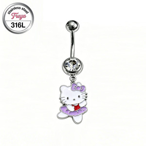 Anillos <span class=keywords><strong>de</strong></span> Ombligo Colgantes Freya <span class=keywords><strong>Kitty</strong></span> para Mujer, Anillo <span class=keywords><strong>de</strong></span> Ombligo Colgante <span class=keywords><strong>de</strong></span> Acero Inoxidable, Joyería Delicada para Piercing Corporal - Product Image 5