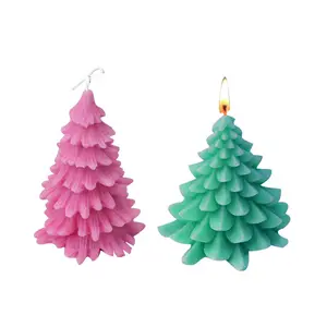 3D Christmas Tree Silicone Candle Mold for DIY Aromatherapy Wax Candle Soap Concrete Clay Craft Cake Home Party Decor